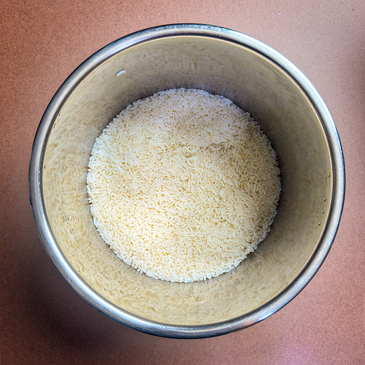 Perfectly cooked instant pot white rice ready to serve