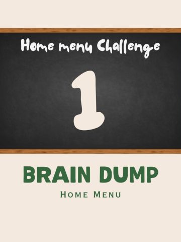 words written on a black board with home menu challenge 1